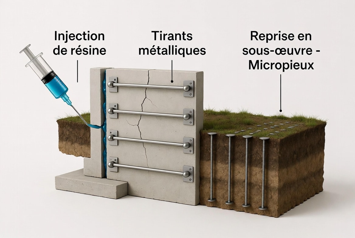 les solutions de réparation d'une fissure