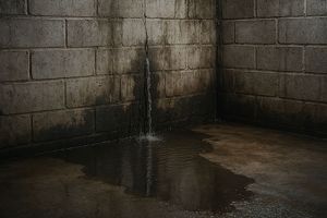 infiltration eau sous-sol, problème humidité sous-sol, solution infiltration sous-sol, ingénieur expert bâtiment infiltration, drainage sous-sol
